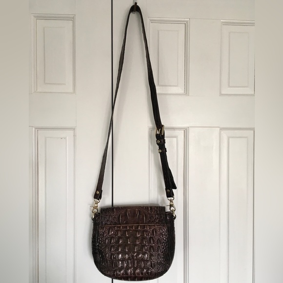 Brahmin Pecan Melbourne croc-embossed leather Cross Body Bag,Brown - Picture 12 of 15